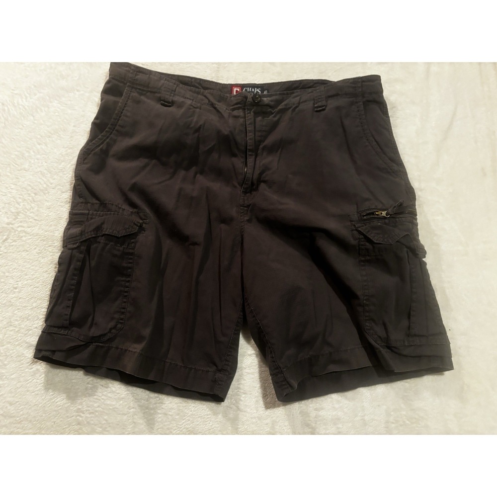 Chaps Cargo Shorts Men's Size 40 Black Golf Shorts‎ Zip Pocket Hiking Utility